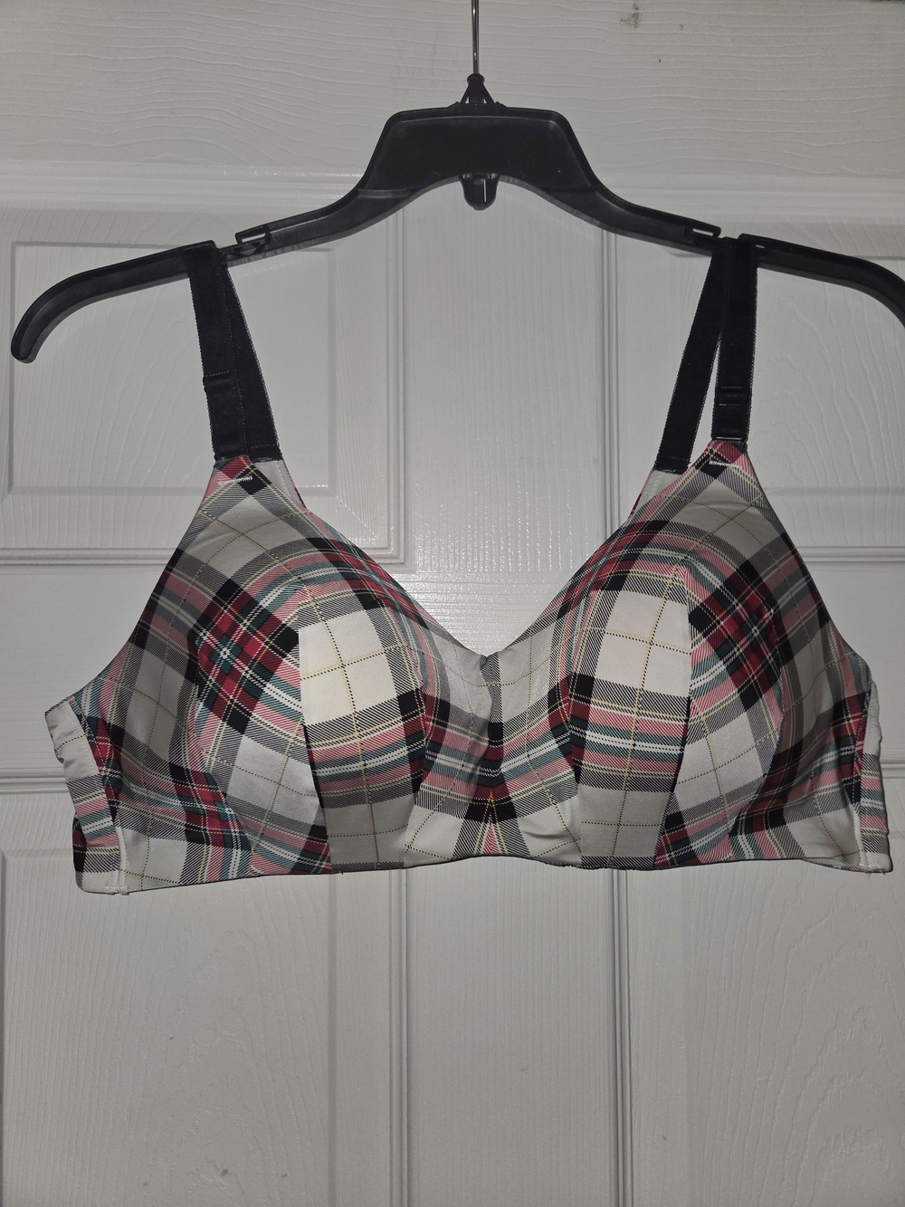 torrid Plaid Wireless Bra - Red, Black & Cream